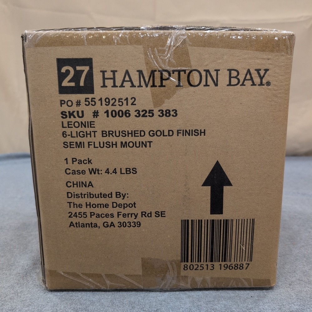 Hampton Bay Leonie 6-Light Semi Flush Mount Brushed Gold Sputnik DS18096SF2 - Picture 3 of 6